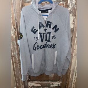 Under Armour Project Rock Hoodie Zip Up Men’s Large Gray Earn Greatness